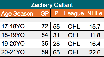 Zachary Gallant of the San Jose Sharks